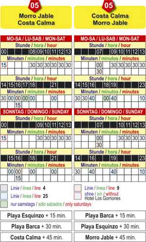Bus Schedule Fuerteventura Line 05